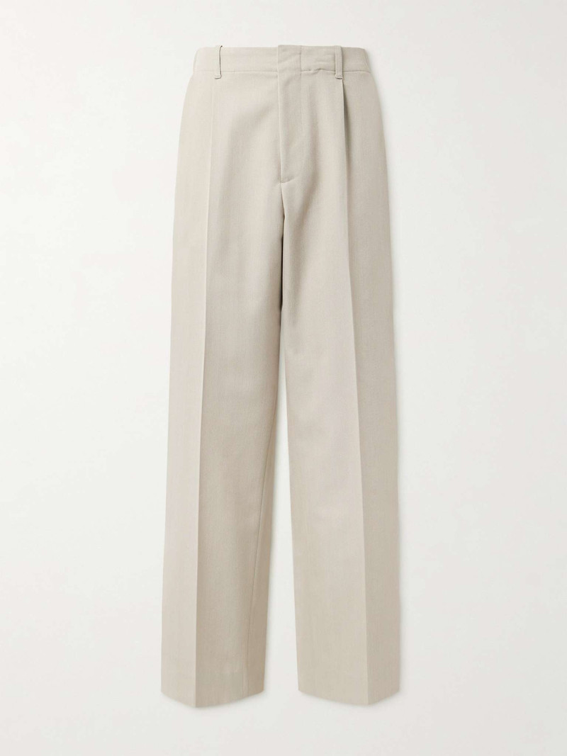 Borrowed Straight-Leg Pleated Woven Chinos 1