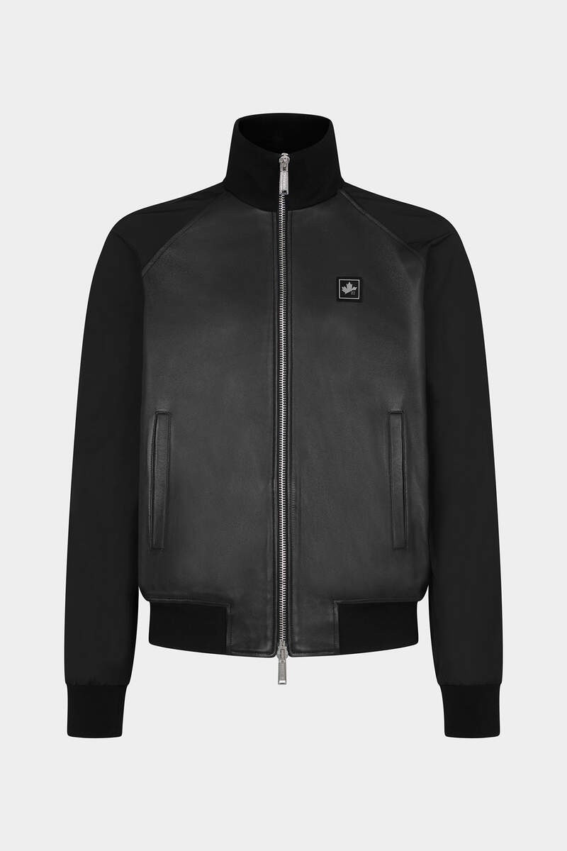 MIXED LEATHER BOMBER - 1