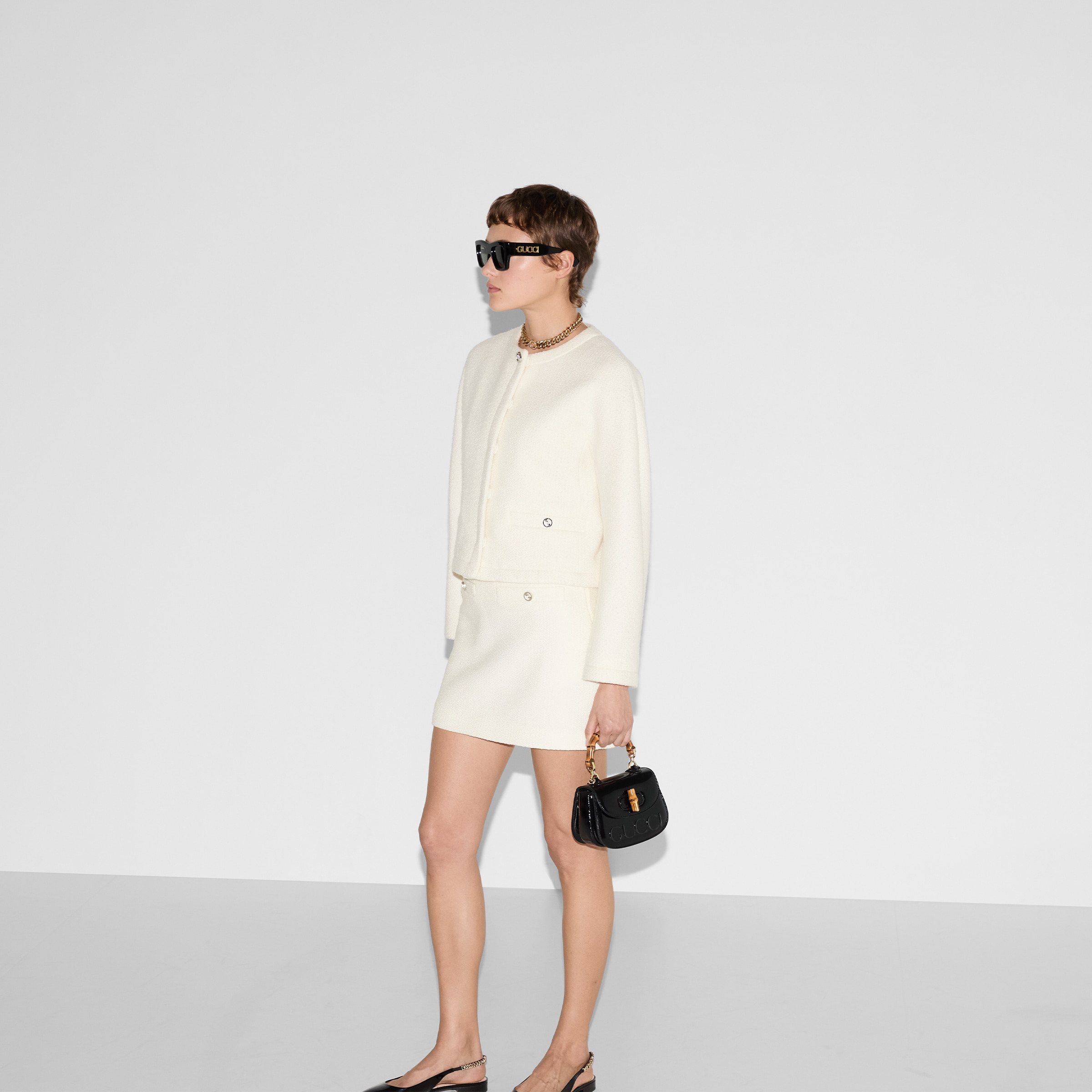 Wool bouclé mini skirt - 6
