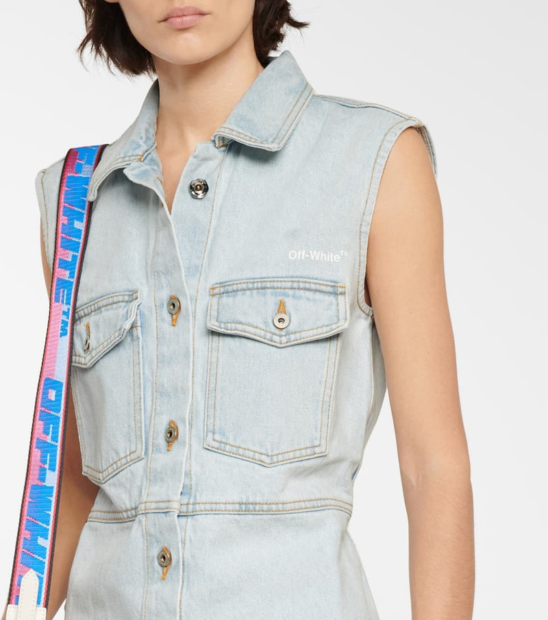 Diag cotton denim minidress 4