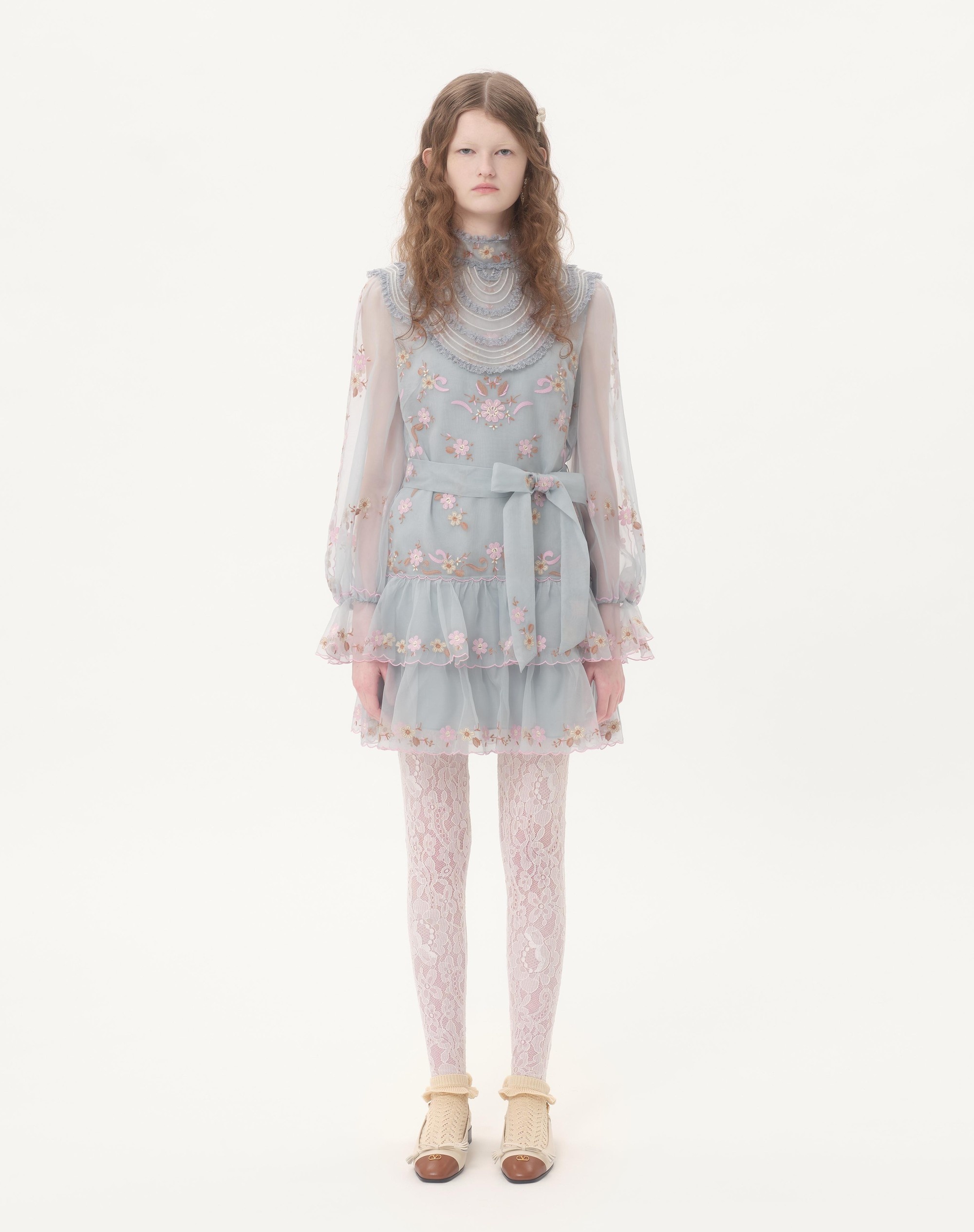 SHORT EMBROIDERED ORGANZA DRESS - 5