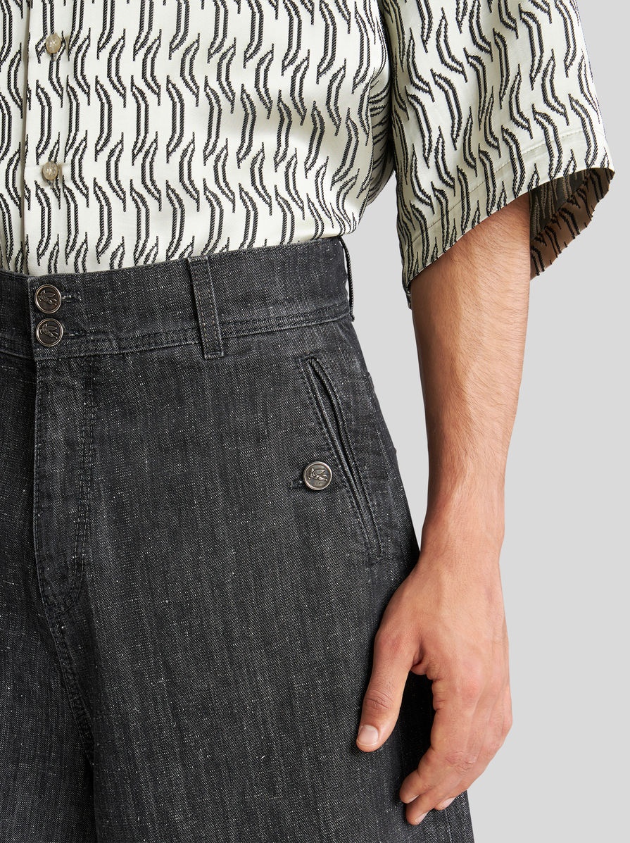 STRETCH DENIM BERMUDA SHORTS - 4
