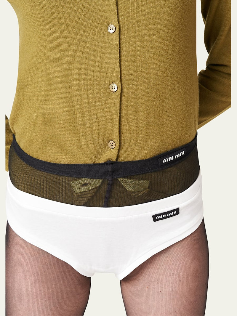 Miu Miu Logo-Tab Jersey Briefs outlook