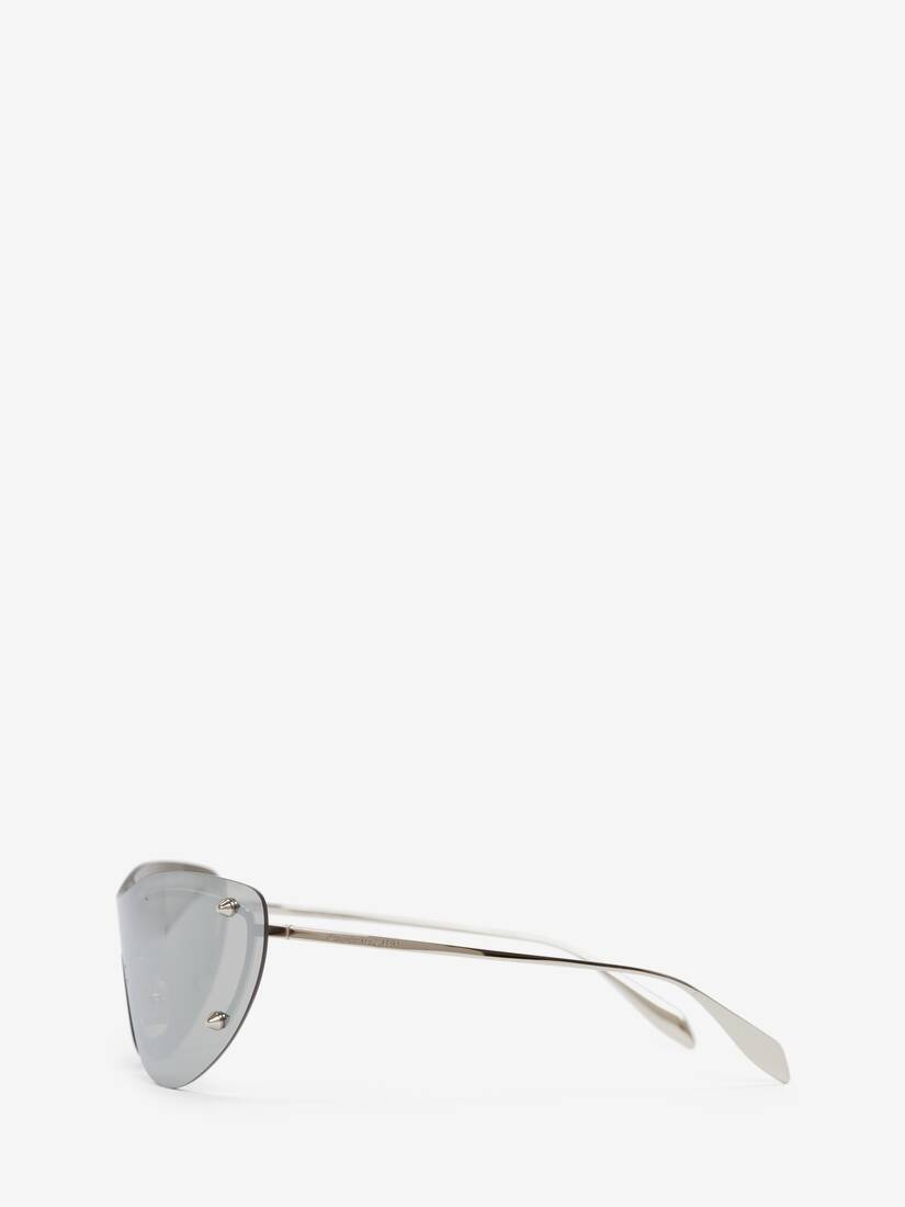 Women's Spike Studs Cat-eye Mask Sunglasses in Silver - 3