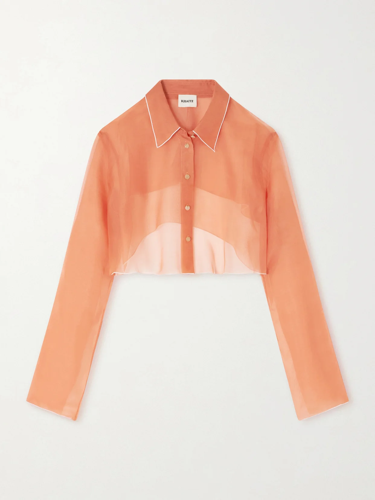 Fritz Cropped Layered Silk-organza Shirt - 1
