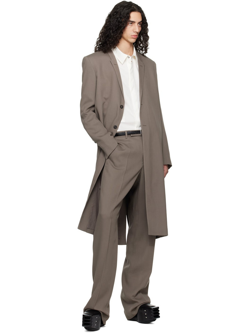 Rick Owens Gray Temple Twisted Wool Concordian Coat outlook