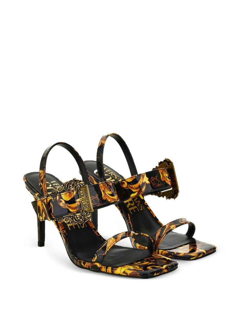 VERSACE JEANS COUTURE baroque-print buckle sandals outlook