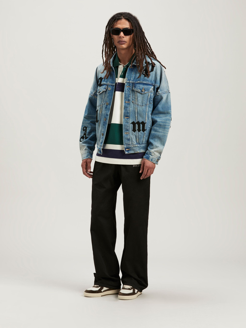 Palm Angels Oversize Logo Patches Denim Jacket outlook