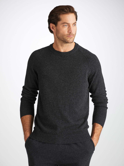 Derek Rose Men's Sweater Finley Cashmere Charcoal Heather outlook