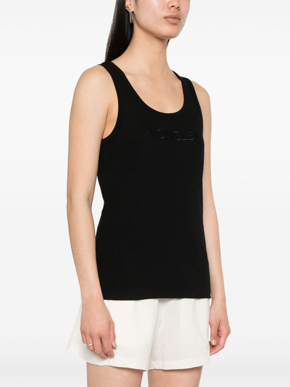logo-embroidered tank top - 3
