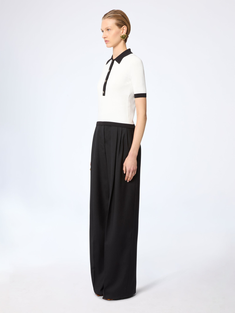 NINA RICCI White Bicolour Cropped Polo outlook