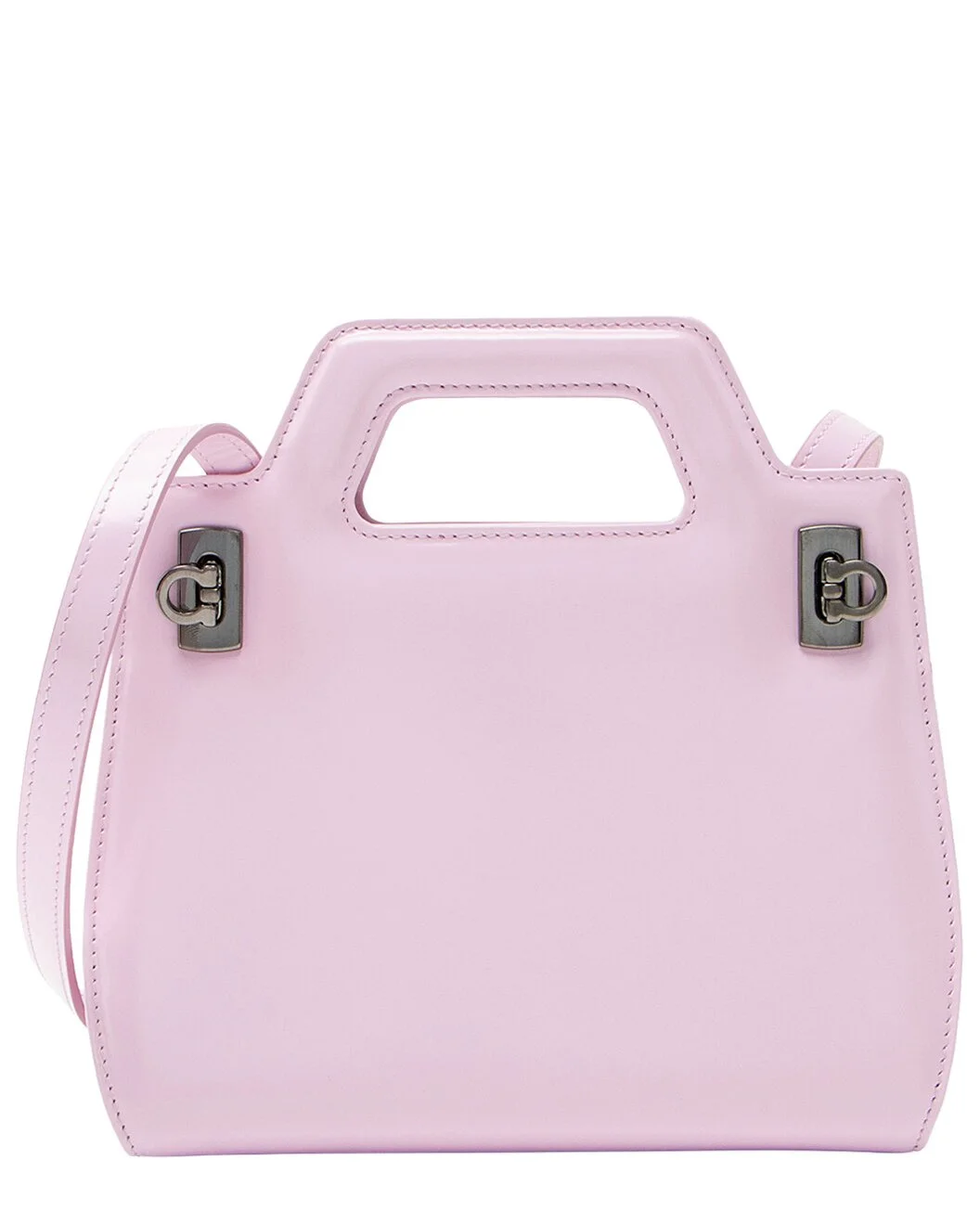 Ferragamo Pink Calfskin Wanda Mini Top Handle (Authentic Pre-Loved) - 1