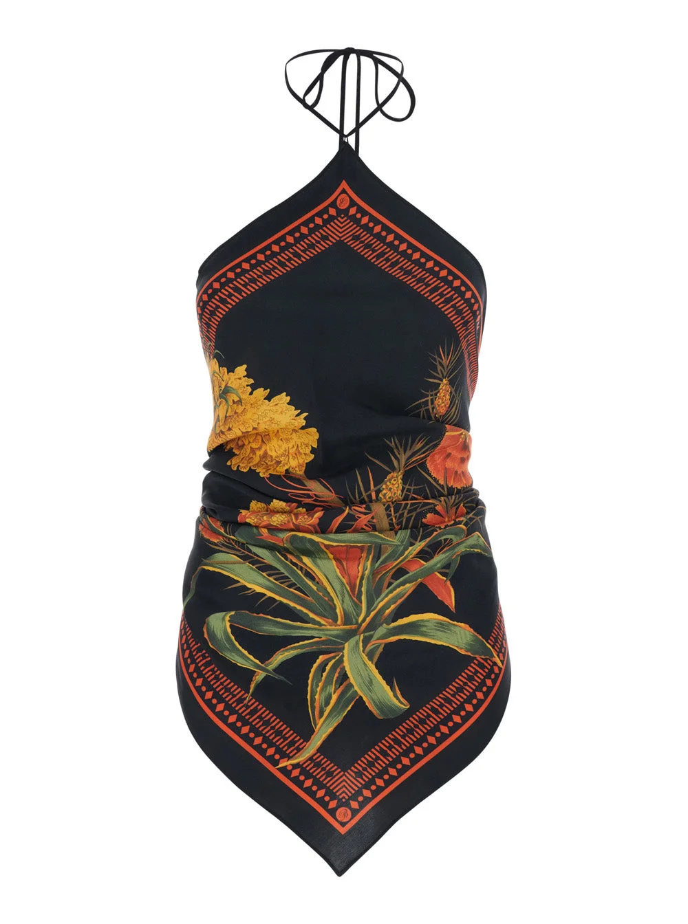 Blumarine Women Multicolor Top With All-Over Floral Print And Knot Closure In Viscose Woman - 1