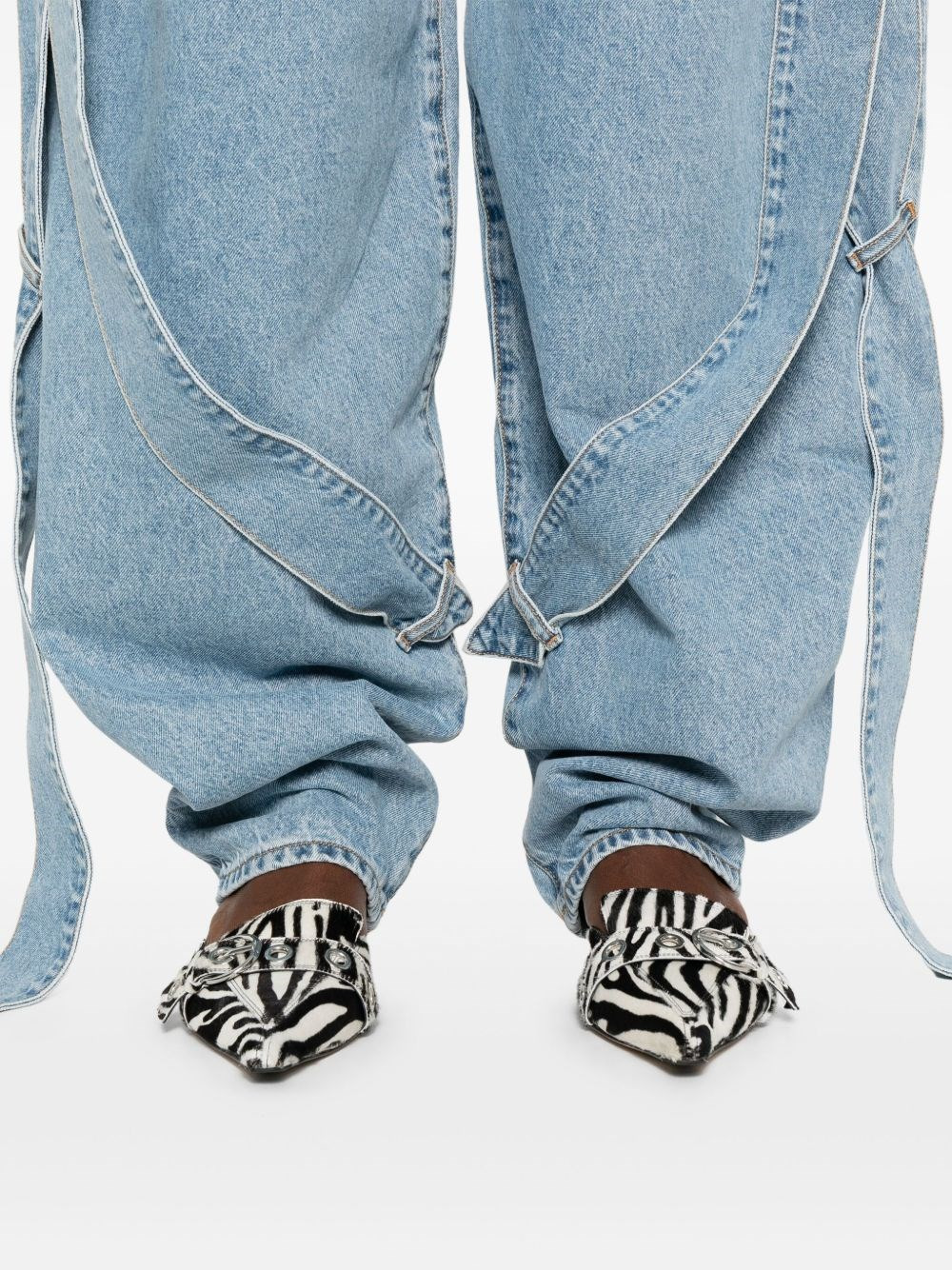 Wide-leg denim jeans - 4