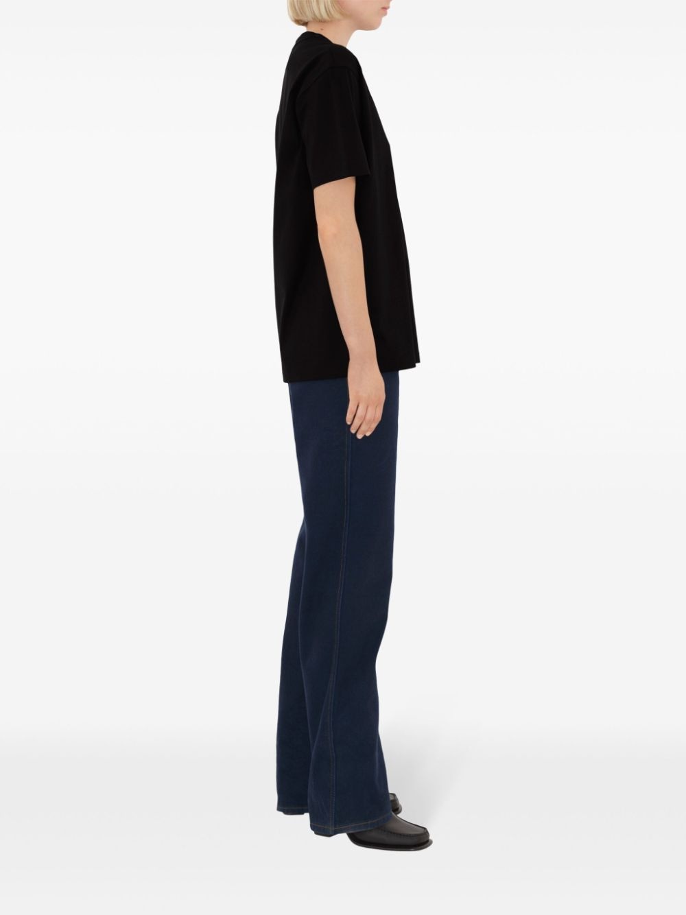 check-pocket cotton T-shirt - 3