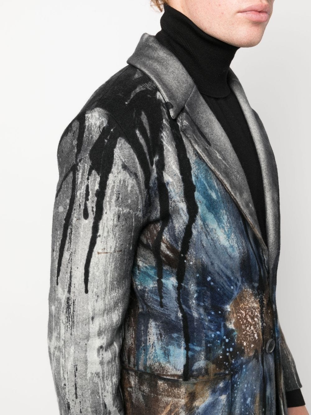 abstract-print single-breasted blazer - 5