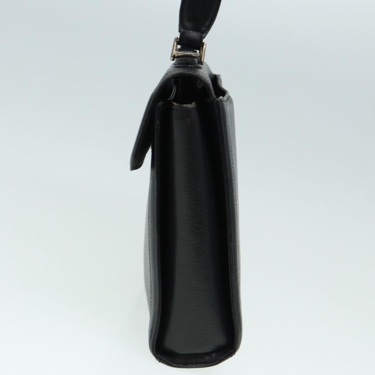 Burberry Hand Bag Leather Black Silver - 3