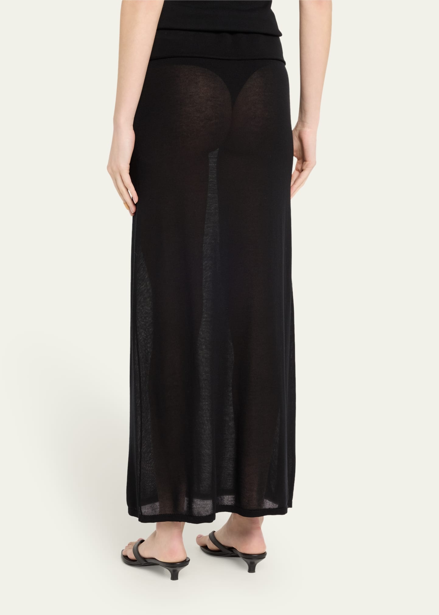 Sheer Knit Maxi Skirt - 3
