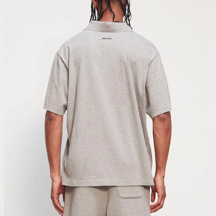 Fear of God Essentials FW20 Polo Shirt 'Heather Oatmeal' 0125250500231260 - 4