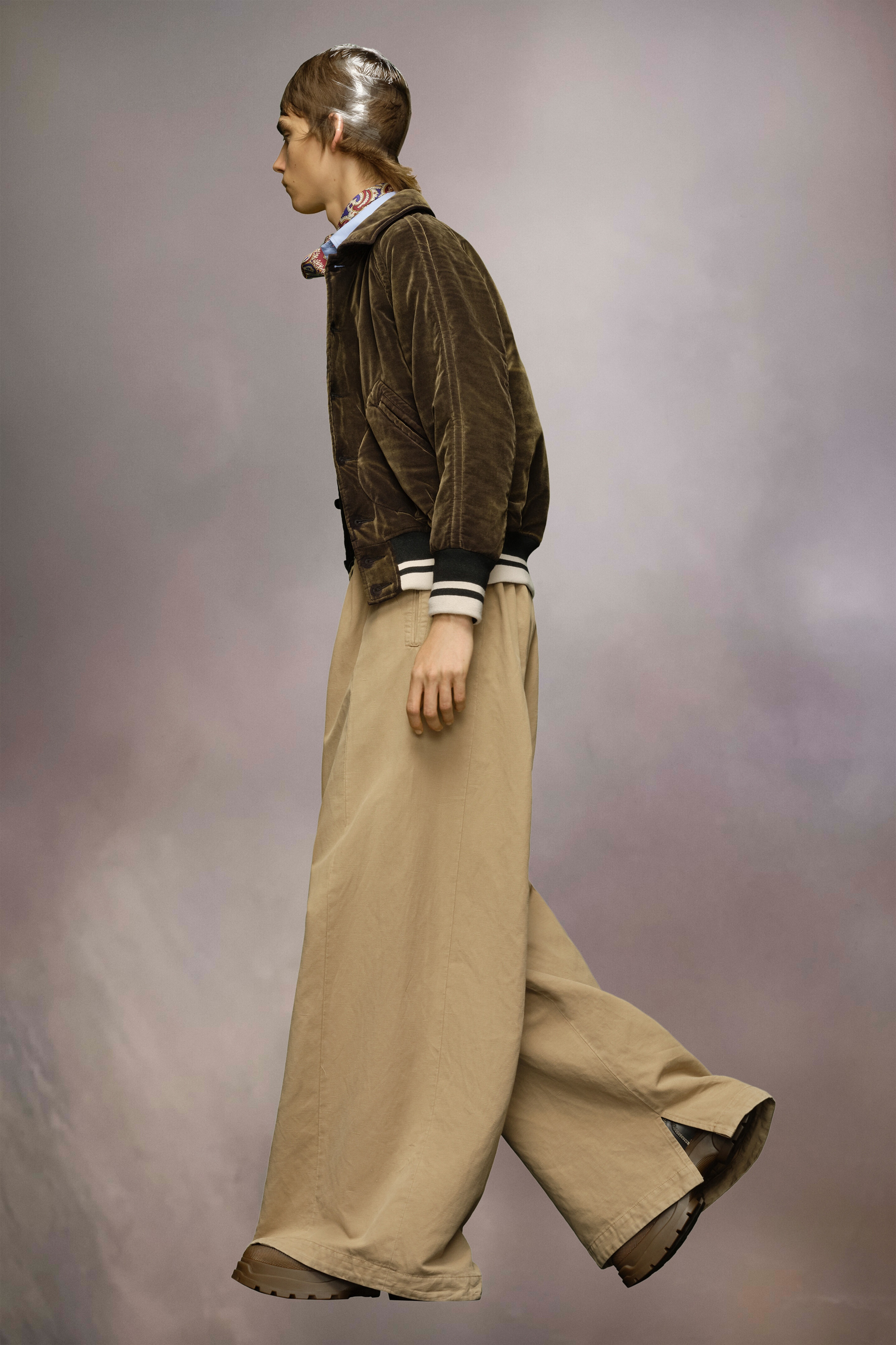 Cropped velvet jacket - 3