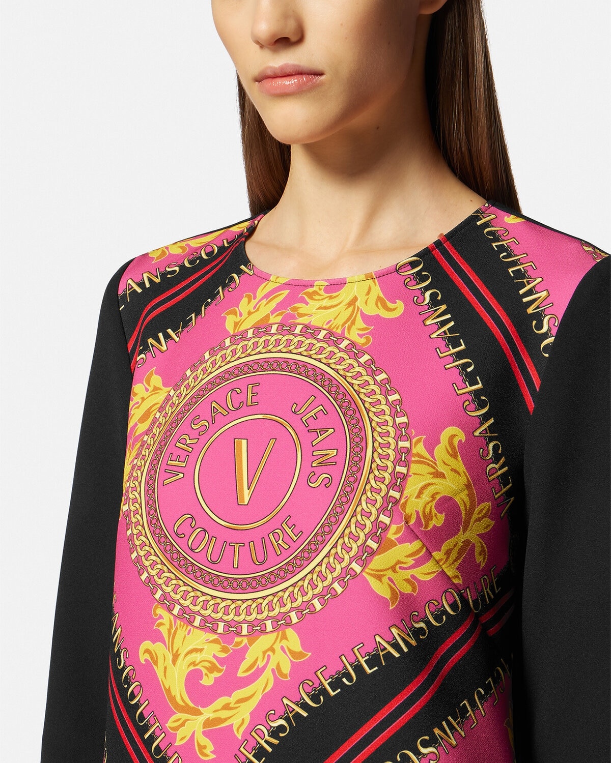 V-Emblem Chain Mini Dress - 5