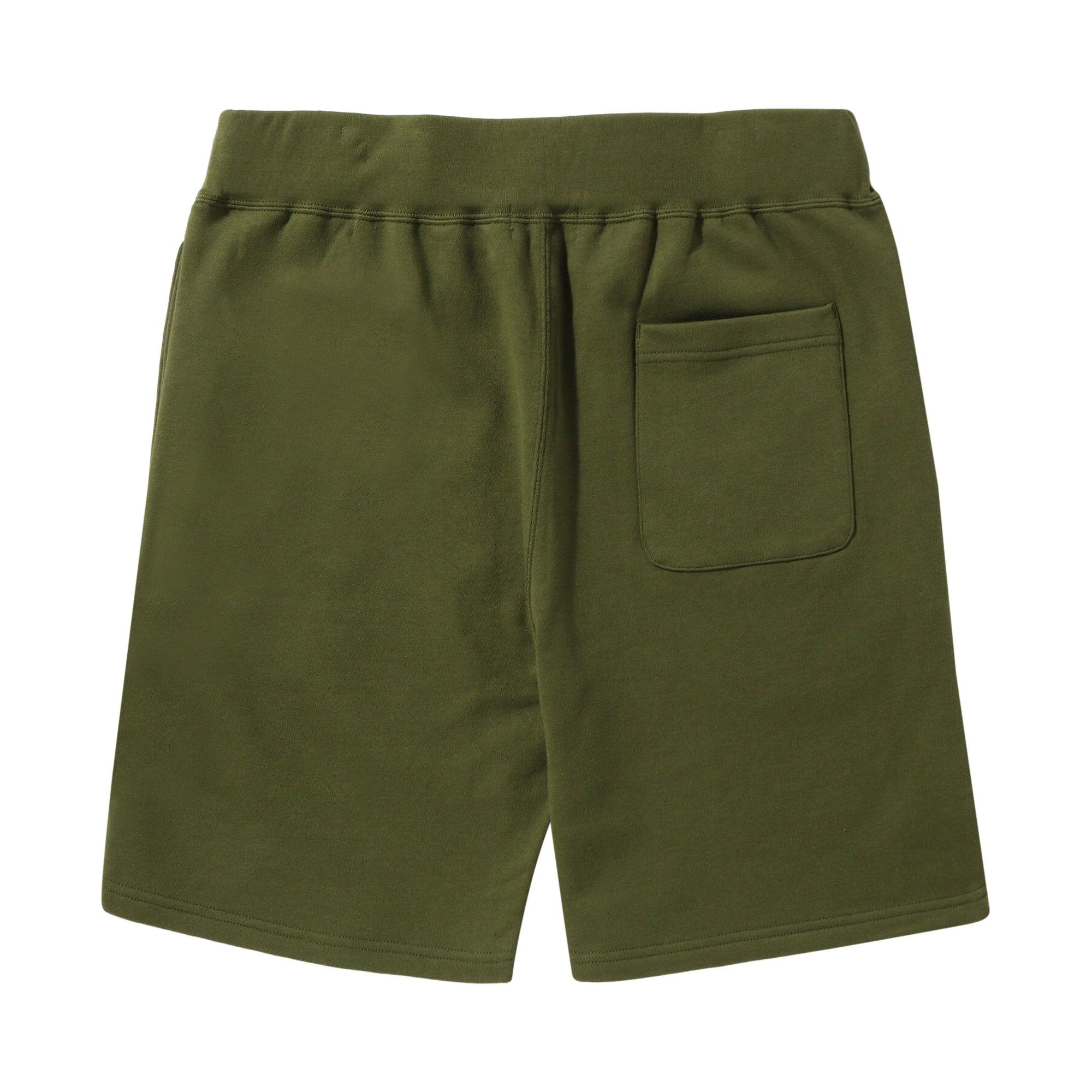 BAPE Color Ape Crossbone One Point Sweat Shorts 'Olive Green' - 2