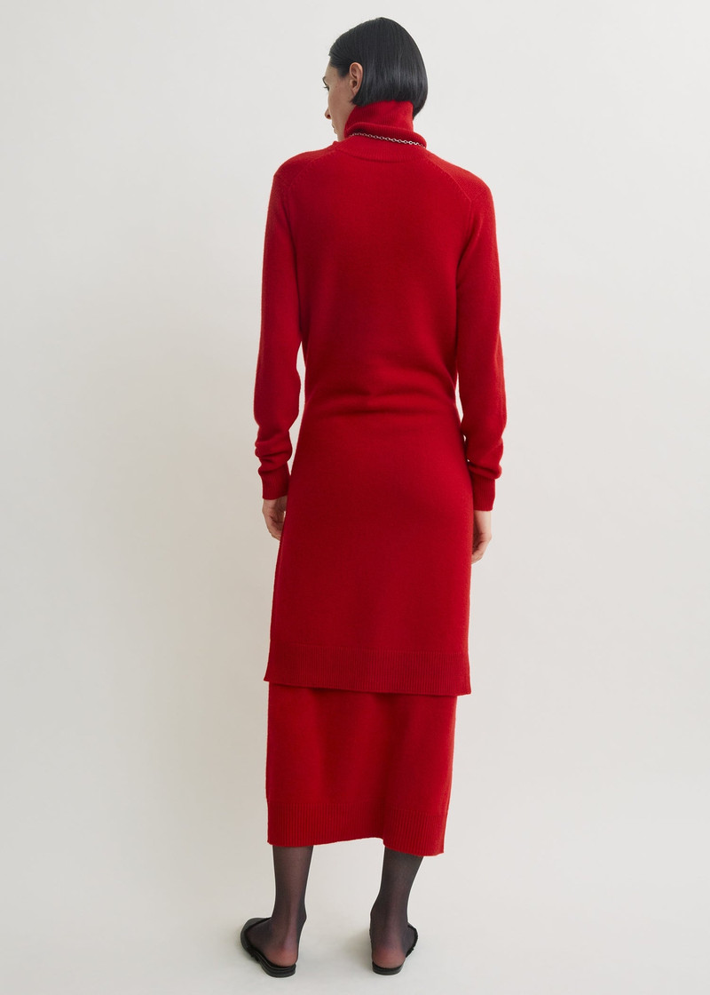 Double-sleeve turtleneck dress poppy 4