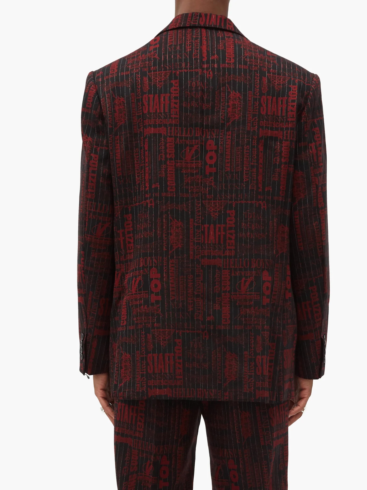 Logo-jacquard wool-blend blazer - 5