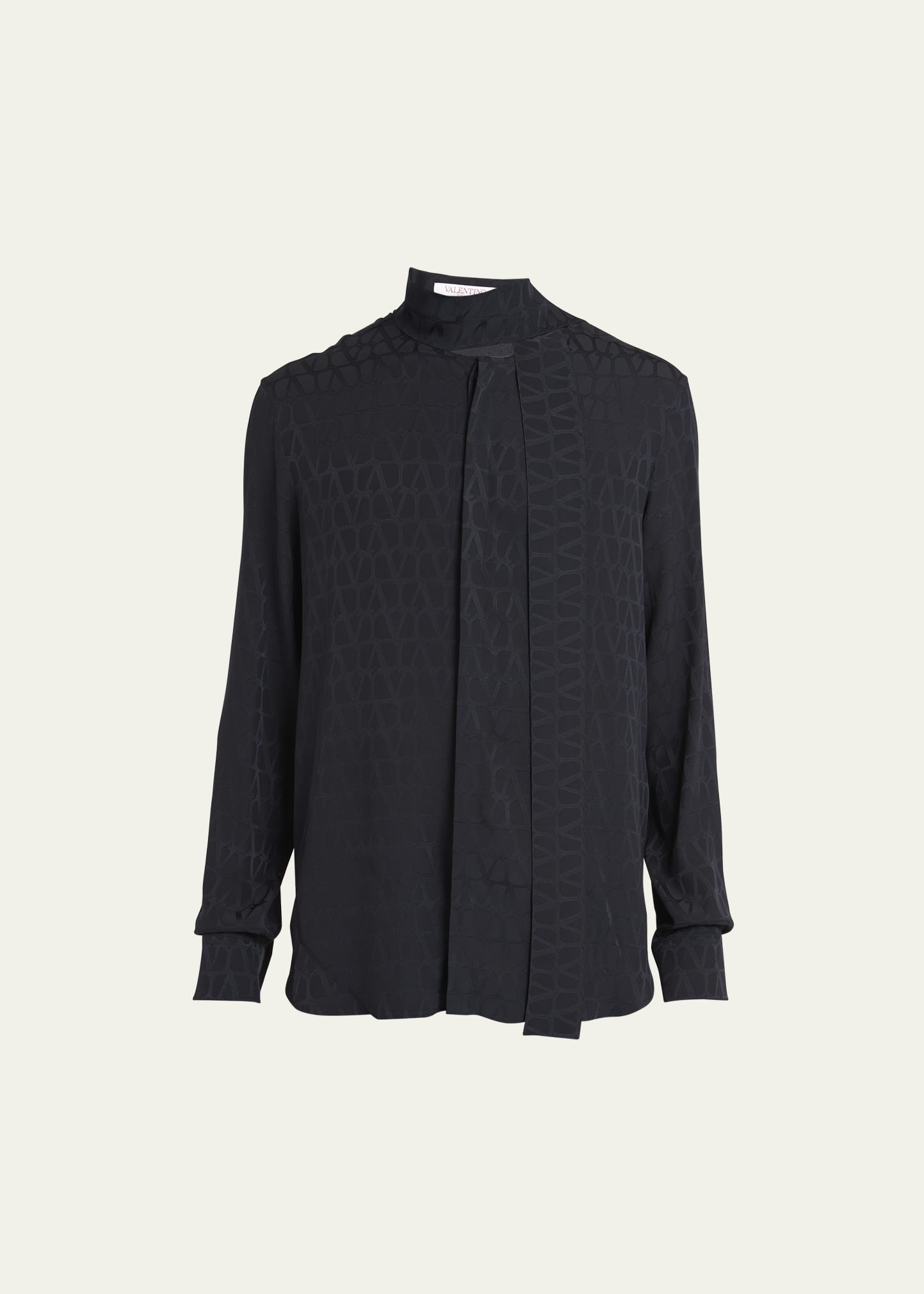 Men's Silk Jacquard Iconographe Bow Shirt - 1
