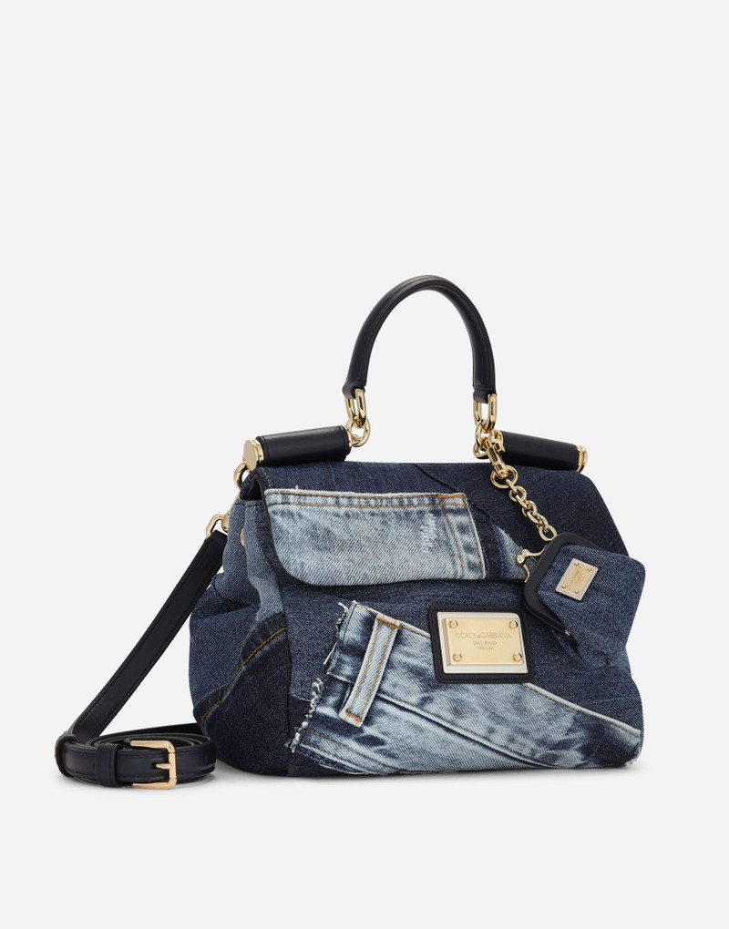 Dolce & Gabbana Small patchwork denim Sicily soft bag outlook