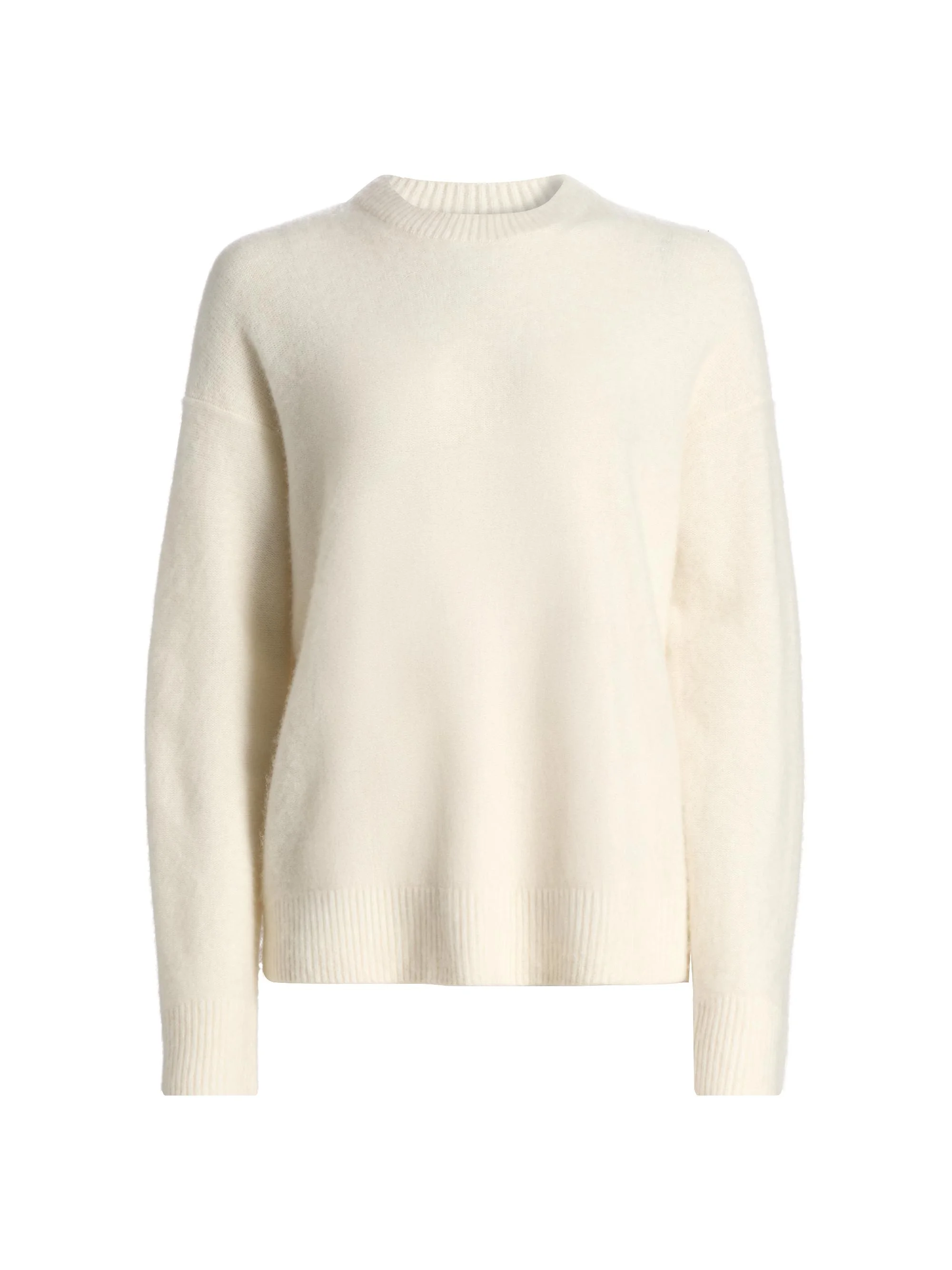 Women's Boiled Cashmere Crewneck Sweater - Off White - 1
