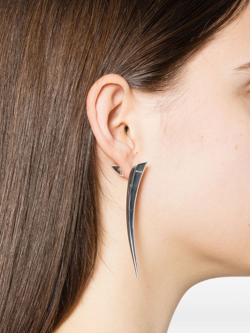 MUGLER engraved-logo earrings outlook