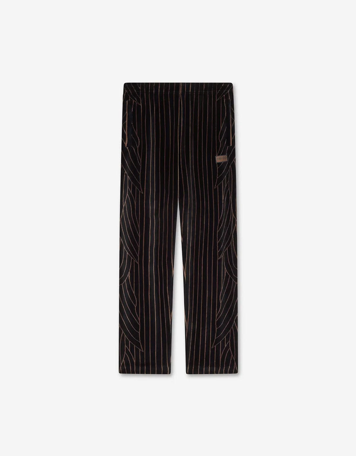 Kenzo Leaf Stripe Black Velvet Track Pants - 1