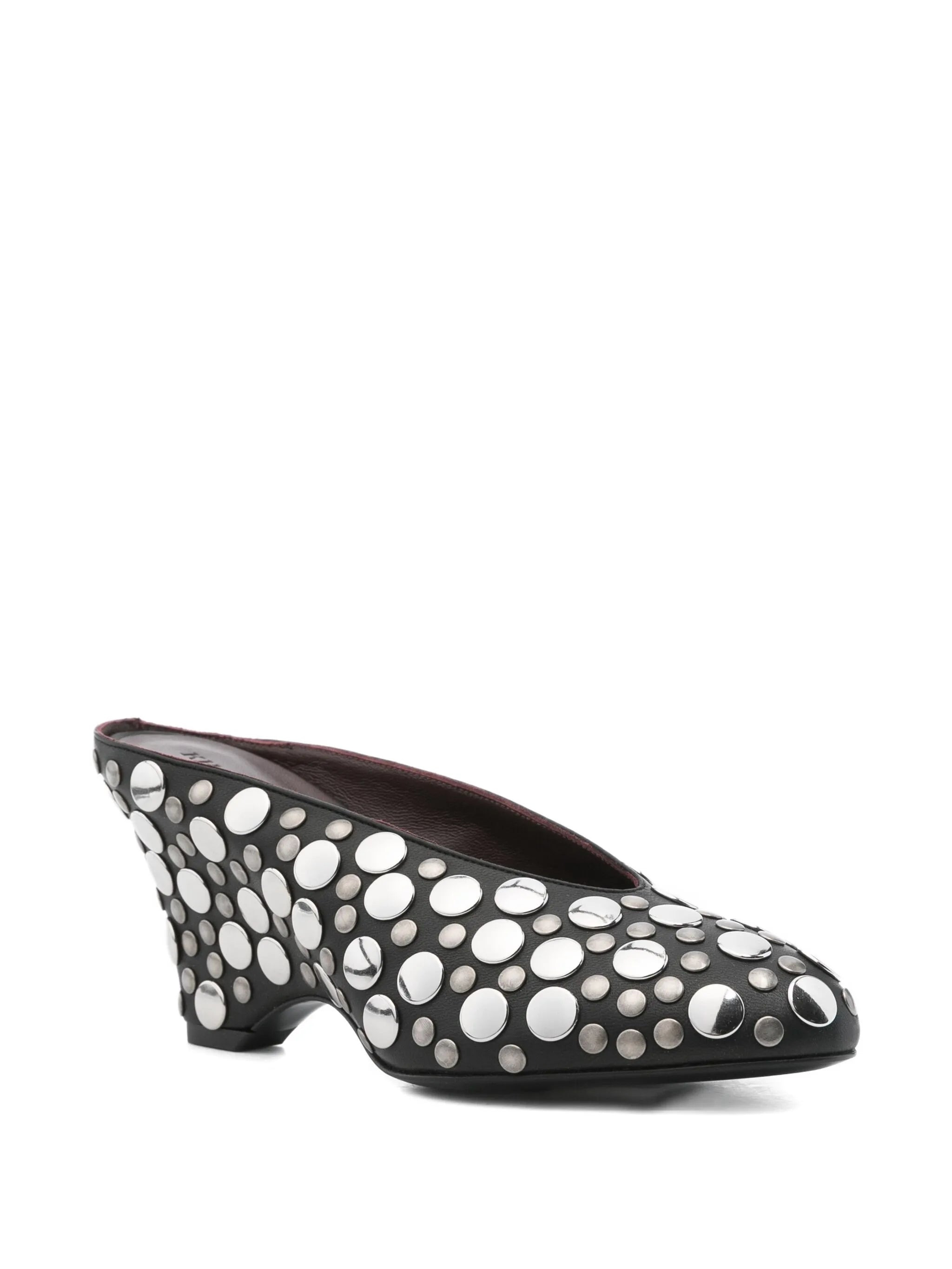 70mm metallic-studded heeled mules - 2