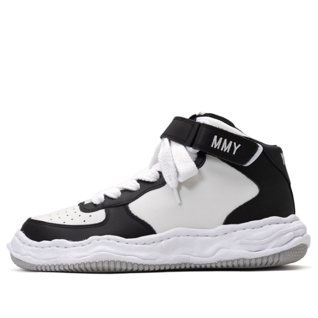 Maison MIHARA YASUHIRO WAYNE OG Sole Leather High-top Sneaker 'Black White' A08FW705-BLKWHT - 1