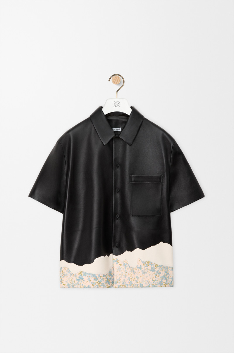 Short sleeve shirt in nappa lambskin 1