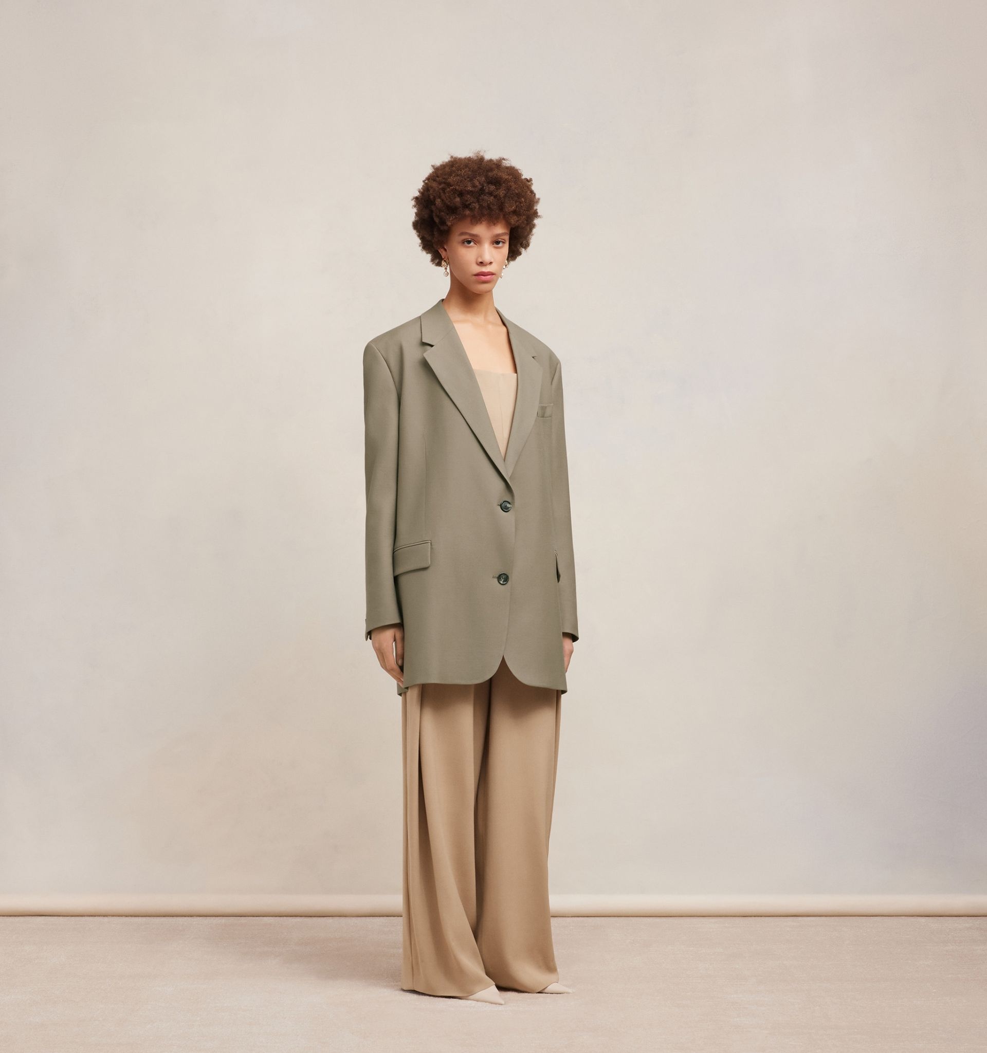 Two Buttons Oversized Jacket - 4