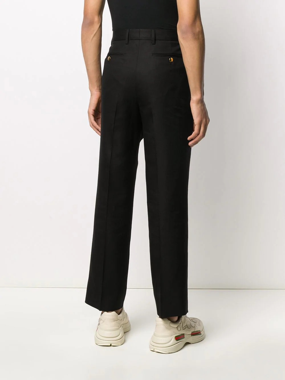   cropped logo-patch trousers - 4