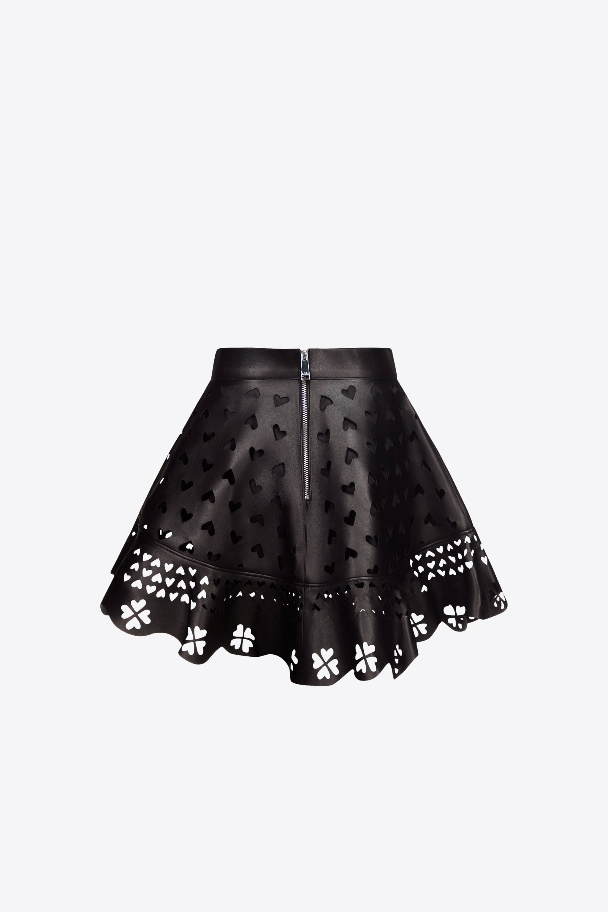 LASER-CUT LEATHER HEART MINI SKIRT - 2