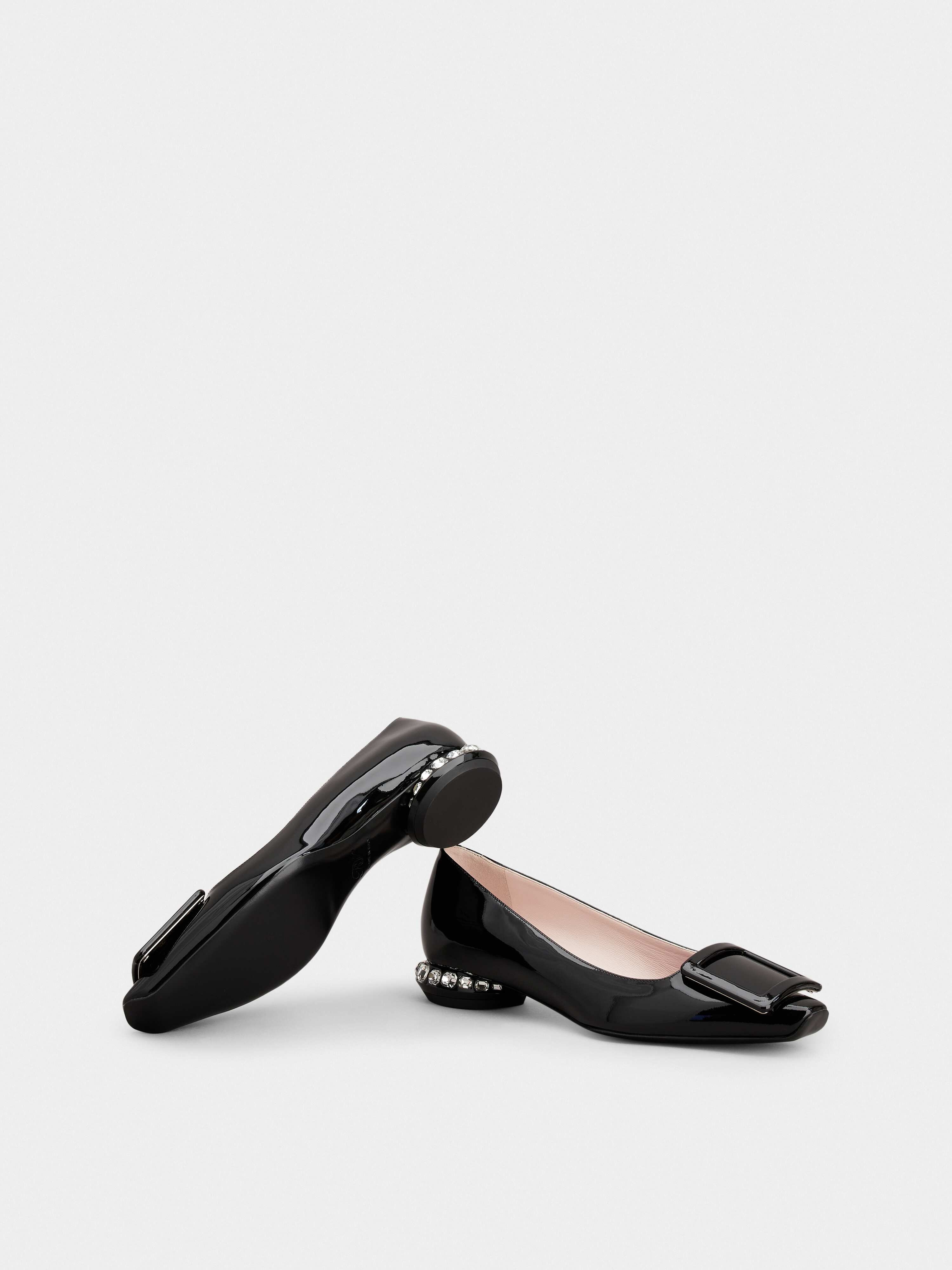 Strass Heel Covered Buckle Ballerinas in Patent Leather - 6