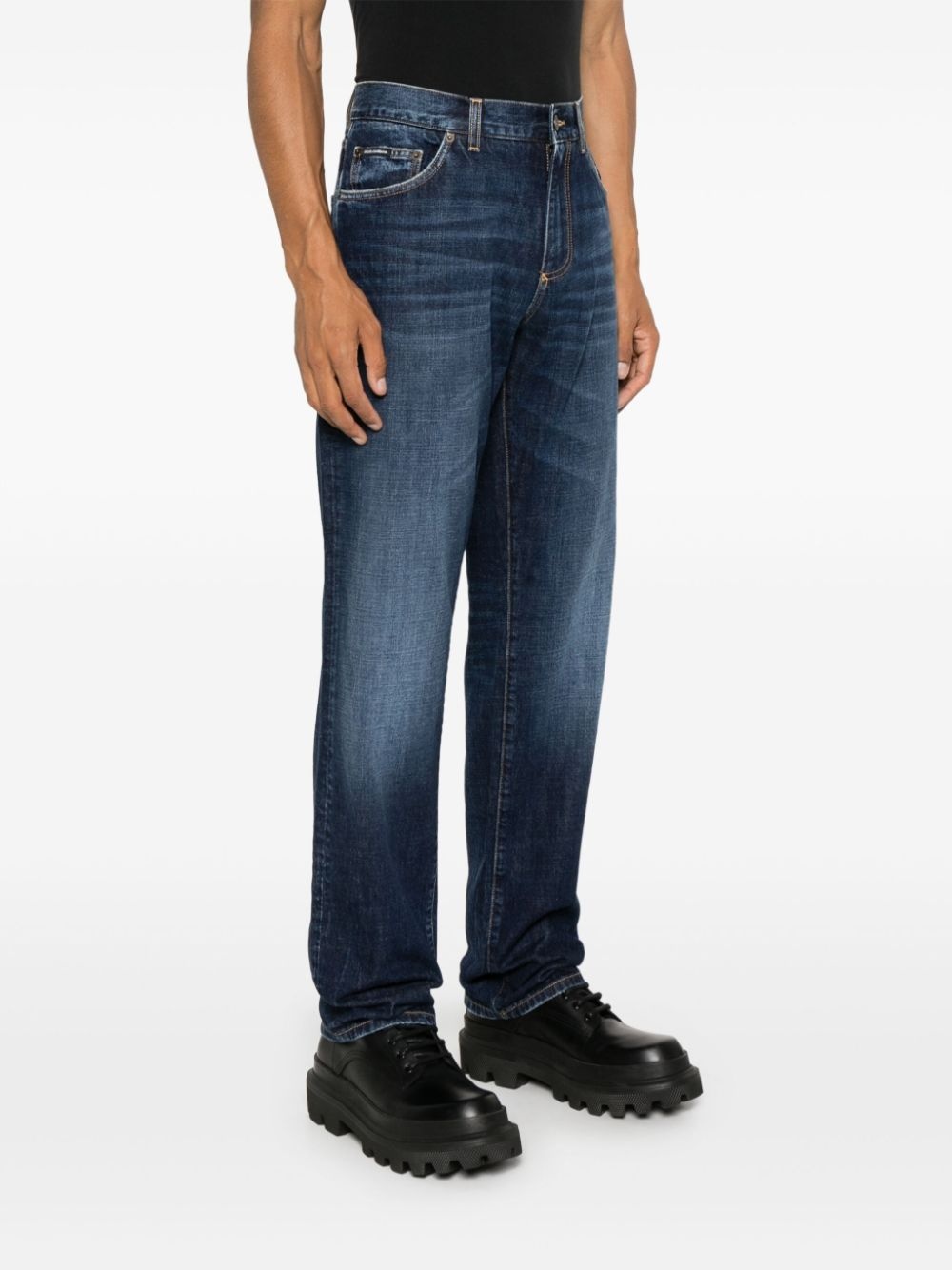logo-embroidered jeans - 3