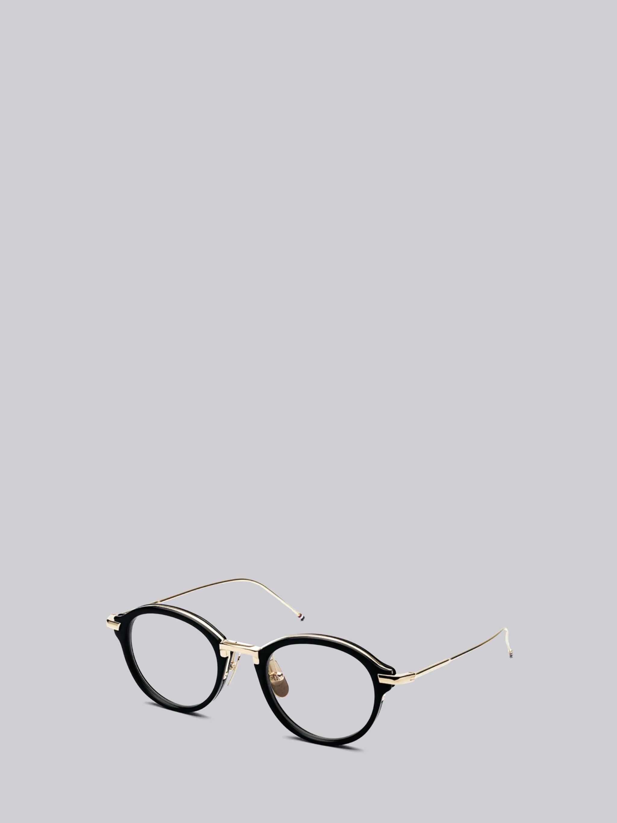 Round Black Shiny Optical Glasses - 1