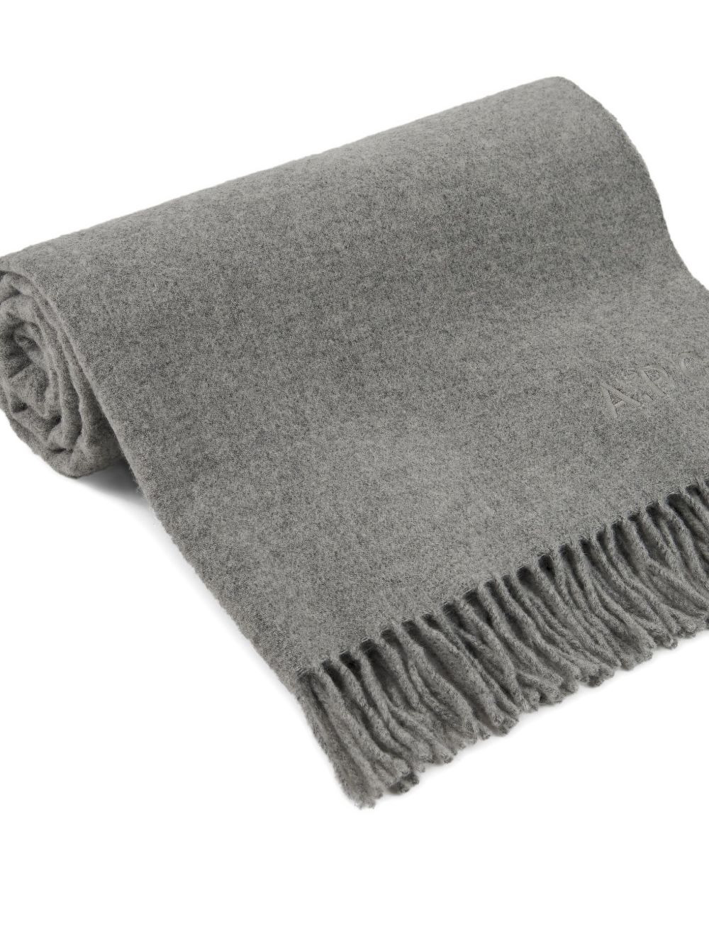 embroidered-logo fringed scarf - 2