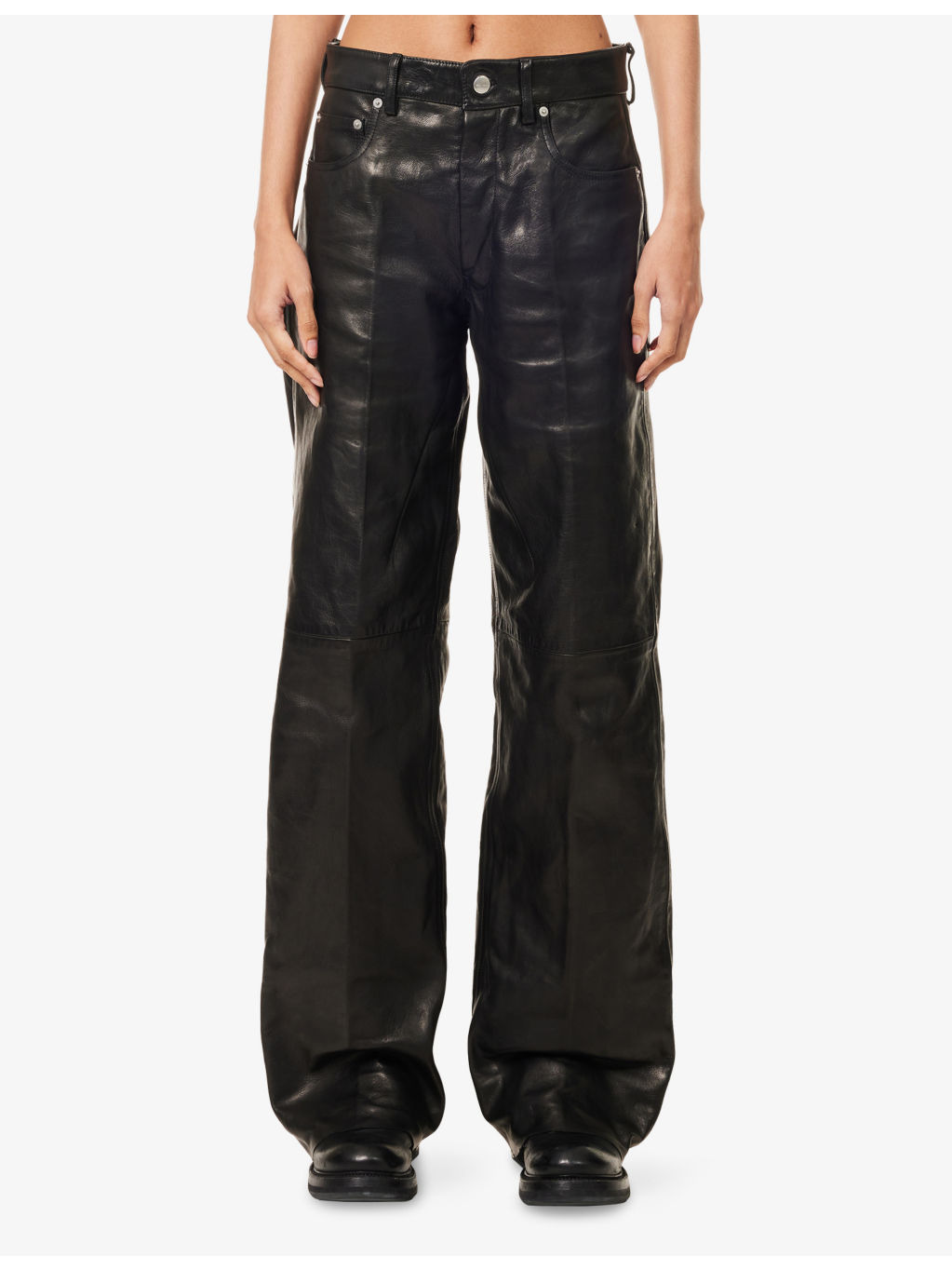 Geth Wide-Leg Coated-Denim Jeans - 3