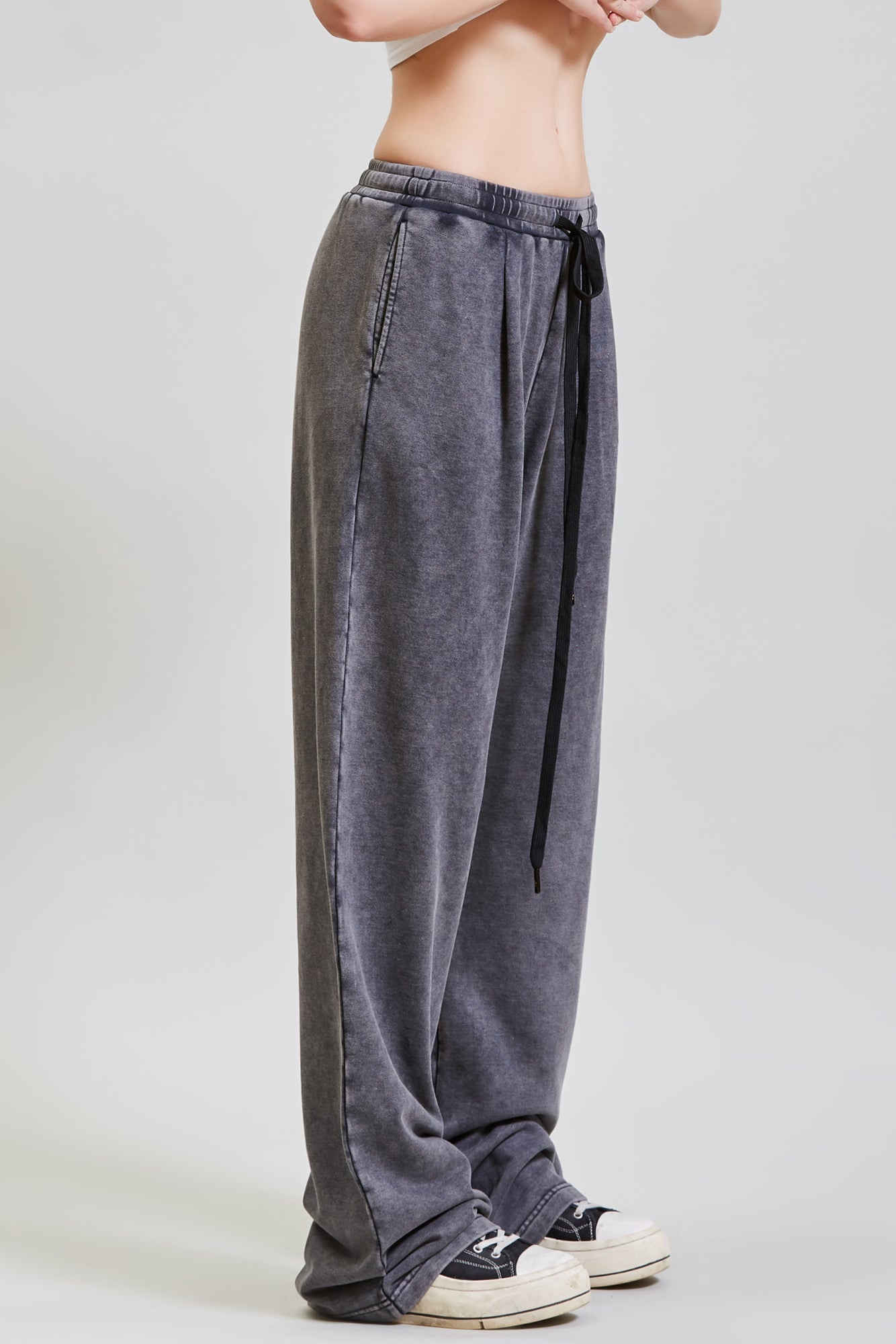 PLEATED WIDE LEG PANT - ACID BLACK | R13 - 4