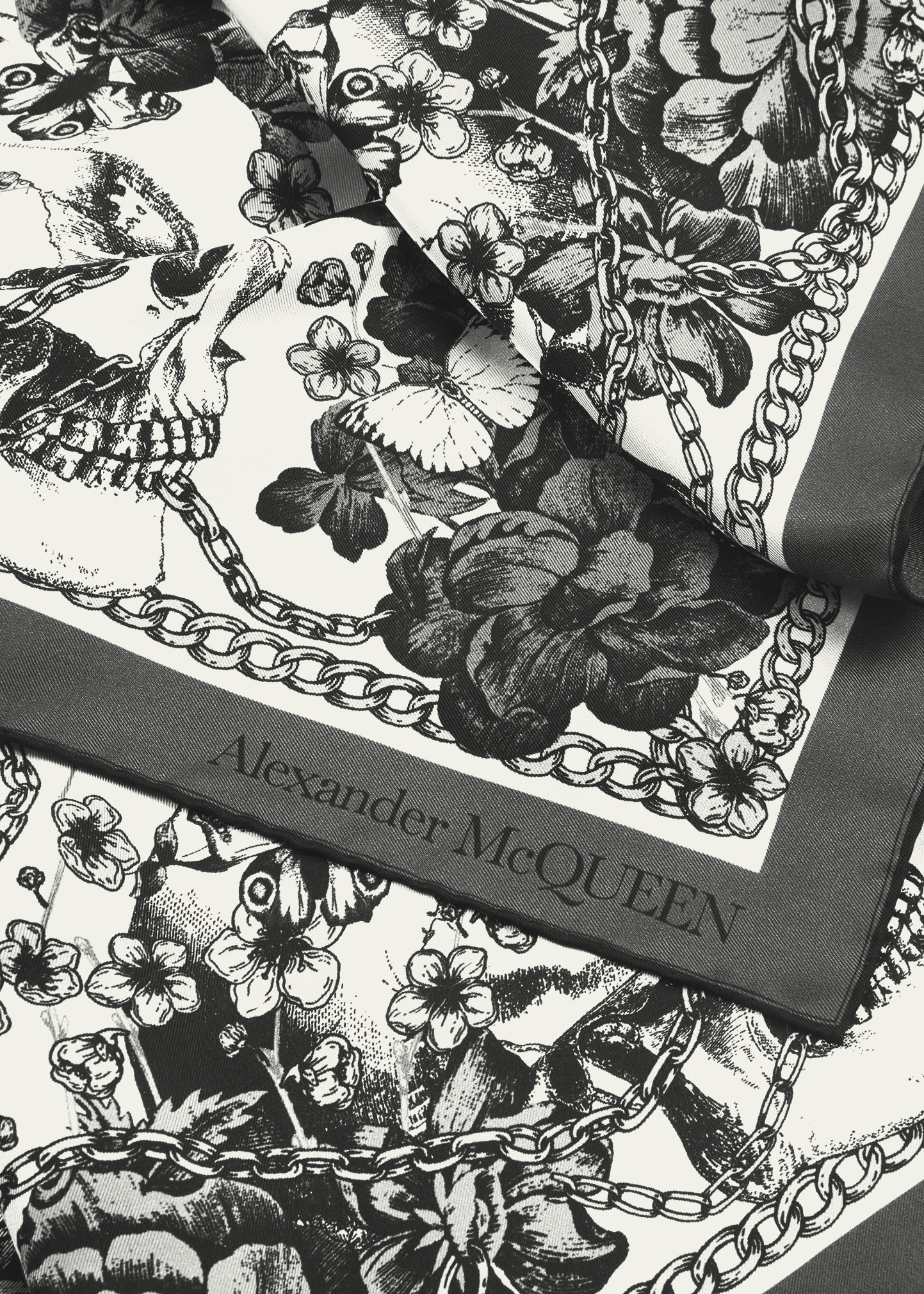 Blossom Skull Silk Twill Square Scarf - 4