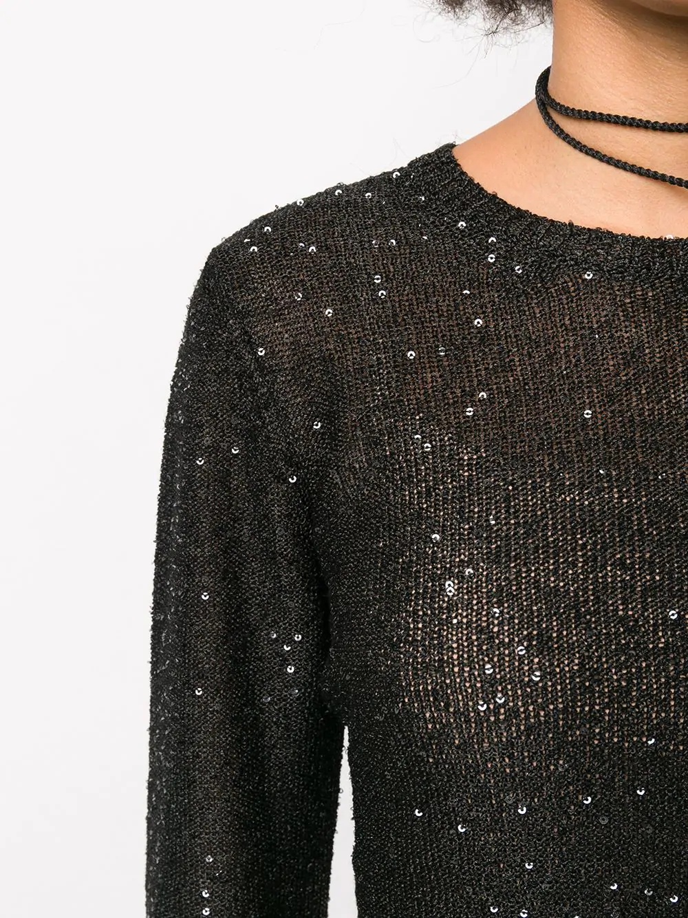 sequin loose knit jumper - 5