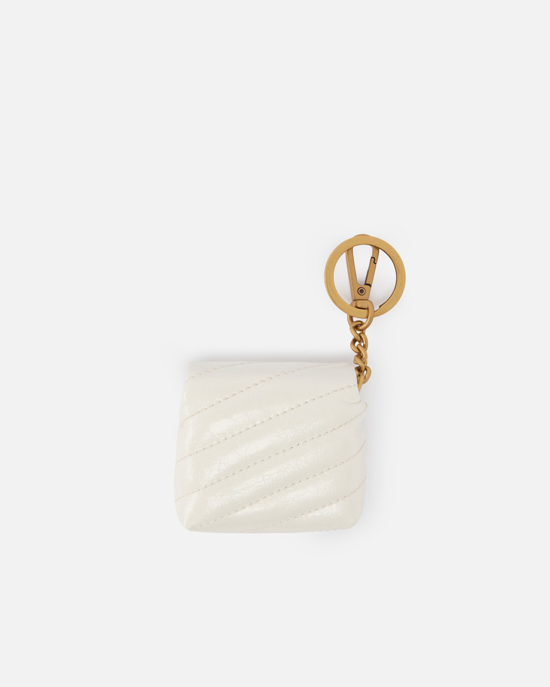 PINKO QUILTED AIRPODS CASE IN SHINY LEATHER WITH LOVE BIRDS LOGO outlook