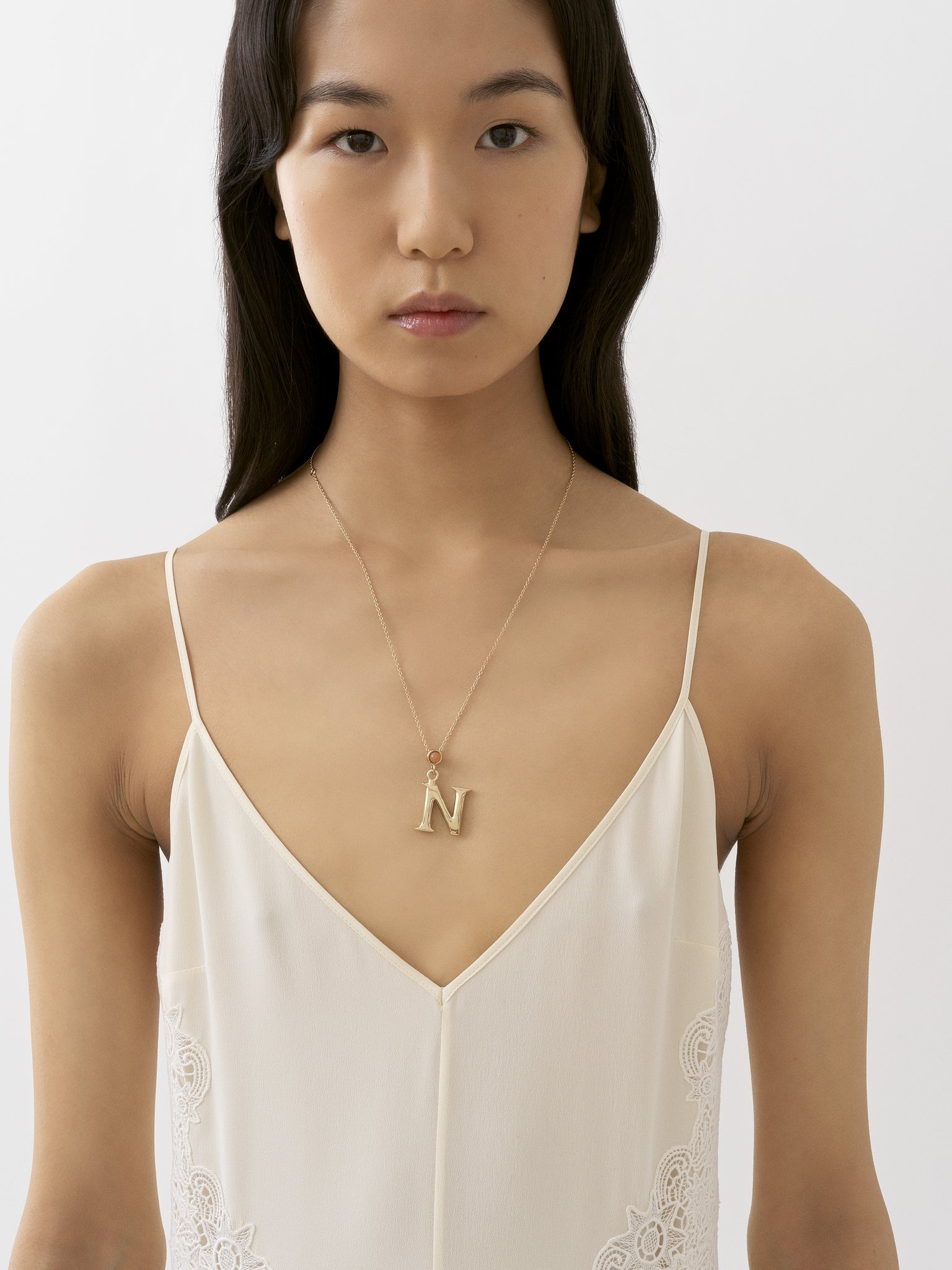 ALPHABET NECKLACE WITH PENDANT N - 3