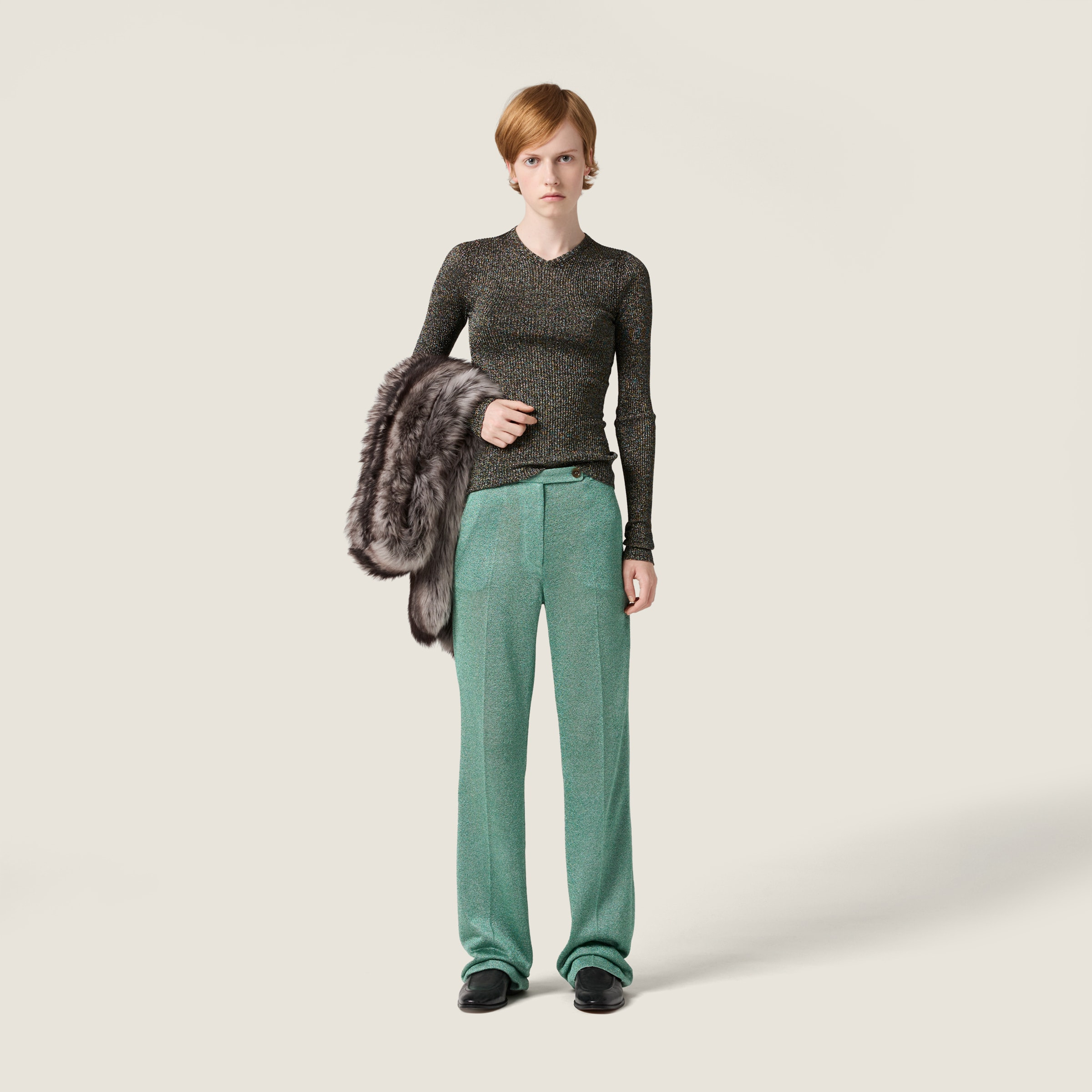 Lurex V-neck sweater - 2